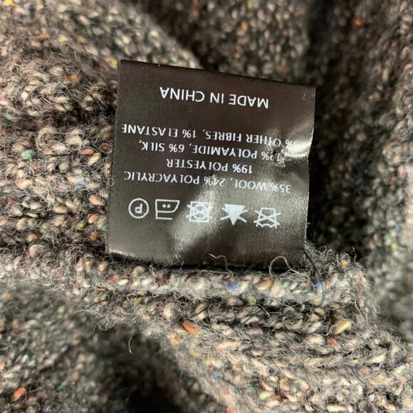 CRAIG GREEN Size S Grey Wool Blend Shawl Sweater - Picture 6 of 6